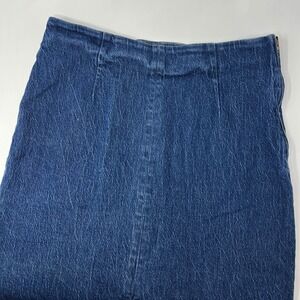 J. Crew Denim Midi Skirt Jean Women Size 32 Front Slit‎ Pencil Dark Wash
